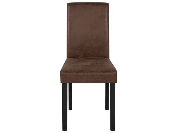 Faux Leather Dining Chairs Brown Bradly - Image 3