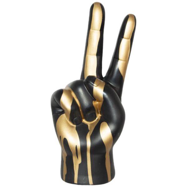 Kamila Black & Gold Decorative Peace Hand