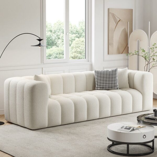 Kunta Three Seater Boucle Couch - Image 3