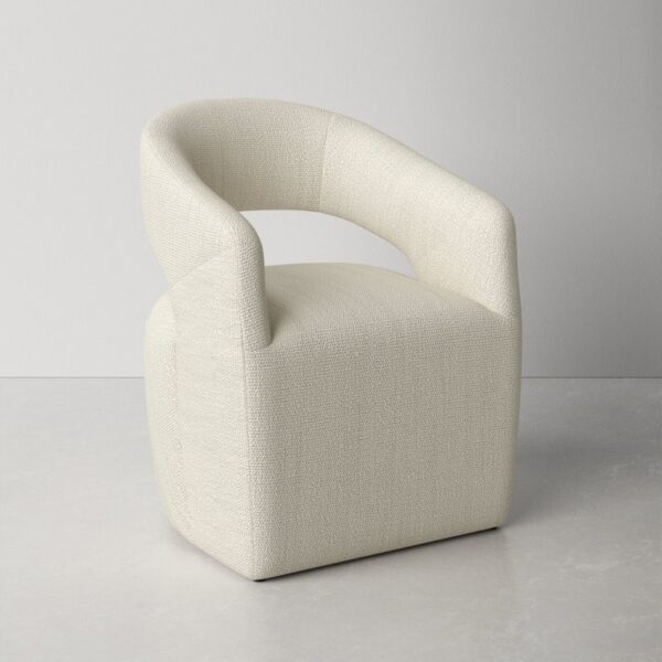 Rhodes II Cream Curved Back Accent Chair - Image 2