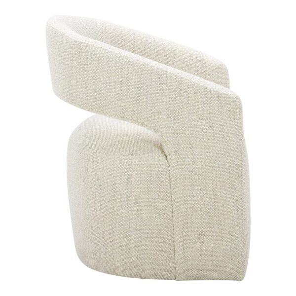 Rhodes II Cream Curved Back Accent Chair - Image 4