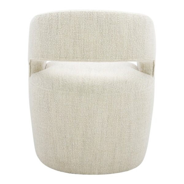 Rhodes II Cream Curved Back Accent Chair - Image 3