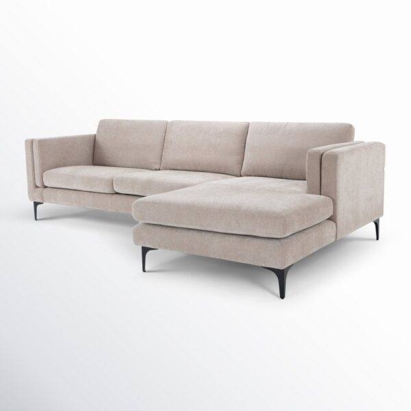 Alek II - L Shaped linen Fabric Couch - Image 2