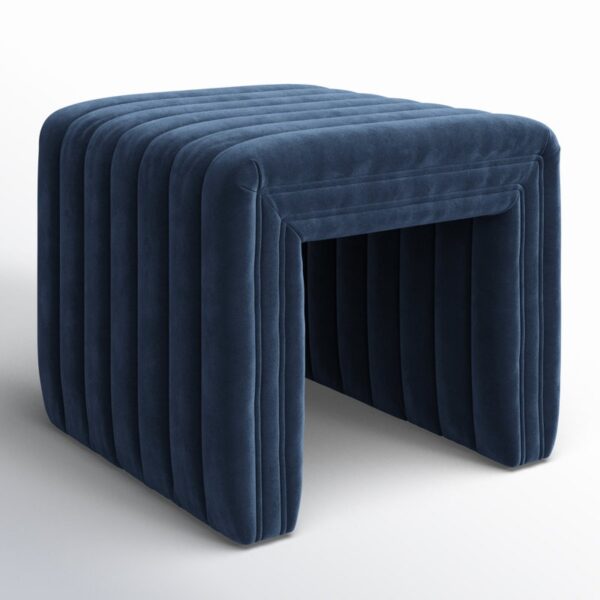 Blakk Velvet Small Ottoman - Image 2