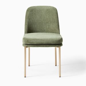 Rose Steel Frame Green Dining Chair