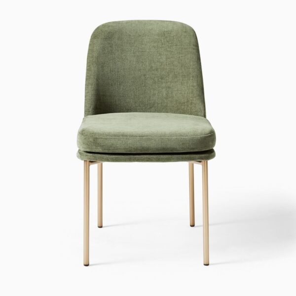 Rose Steel Frame Green Dining Chair